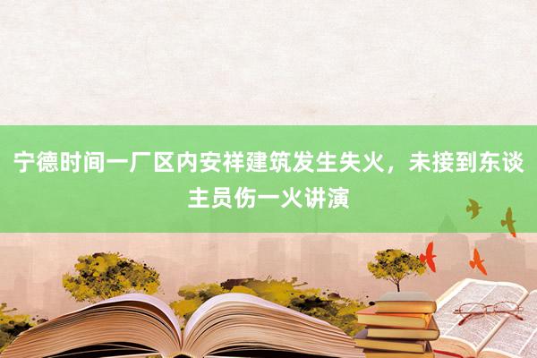 宁德时间一厂区内安祥建筑发生失火，未接到东谈主员伤一火讲演