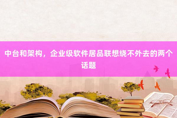 中台和架构，企业级软件居品联想绕不外去的两个话题