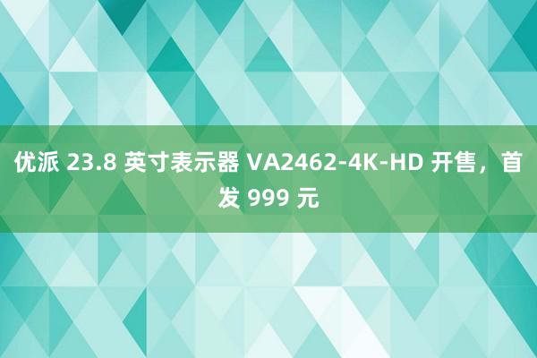 优派 23.8 英寸表示器 VA2462-4K-HD 开售，首发 999 元