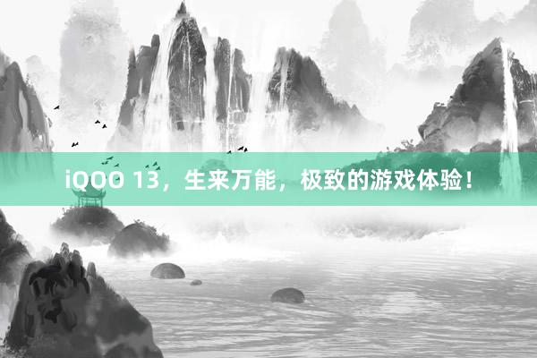 iQOO 13，生来万能，极致的游戏体验！