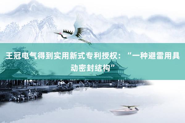 王冠电气得到实用新式专利授权：“一种避雷用具动密封结构”