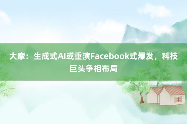 大摩：生成式AI或重演Facebook式爆发，科技巨头争相布局