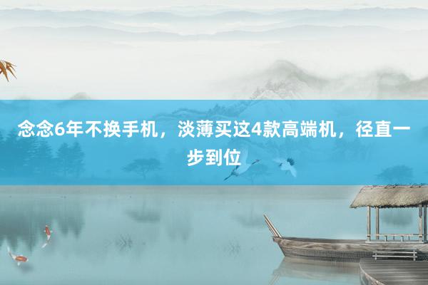 念念6年不换手机，淡薄买这4款高端机，径直一步到位