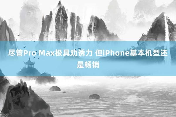 尽管Pro Max极具劝诱力 但iPhone基本机型还是畅销