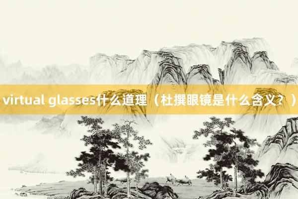 virtual glasses什么道理（杜撰眼镜是什么含义？）