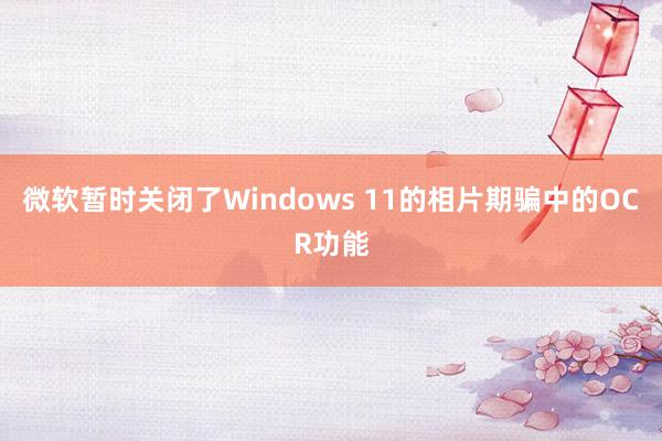 微软暂时关闭了Windows 11的相片期骗中的OCR功能