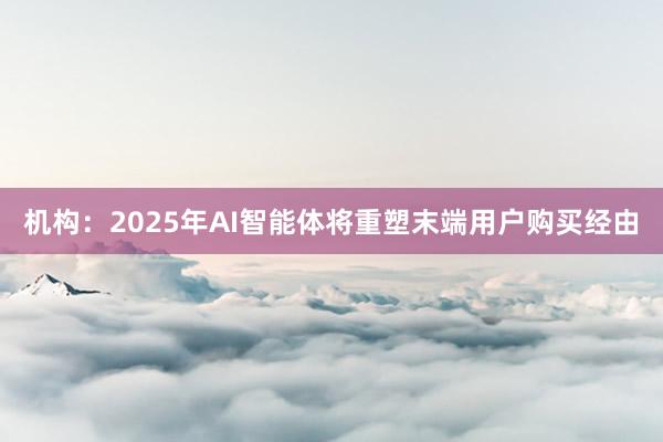 机构：2025年AI智能体将重塑末端用户购买经由