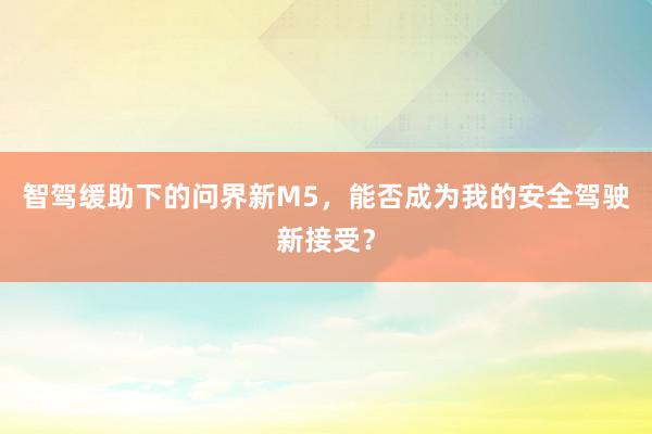 智驾缓助下的问界新M5，能否成为我的安全驾驶新接受？