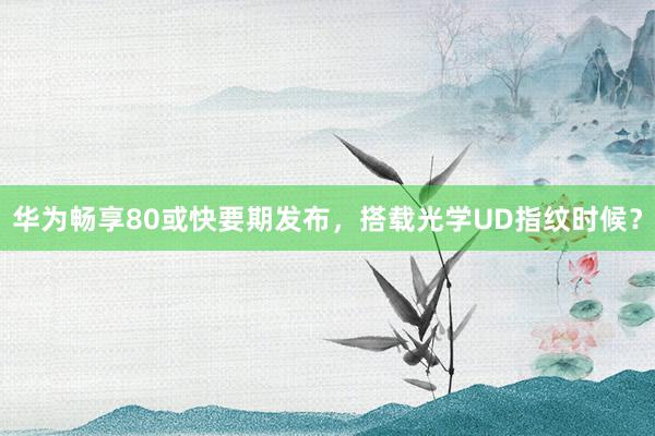 华为畅享80或快要期发布，搭载光学UD指纹时候？