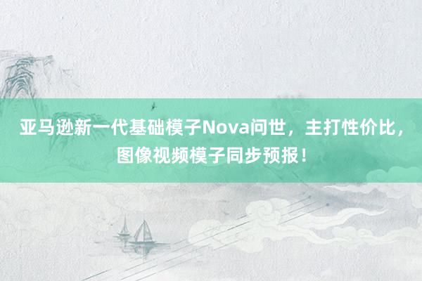 亚马逊新一代基础模子Nova问世，主打性价比，图像视频模子同步预报！