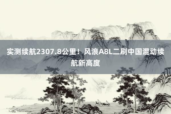 实测续航2307.8公里！风浪A8L二刷中国混动续航新高度