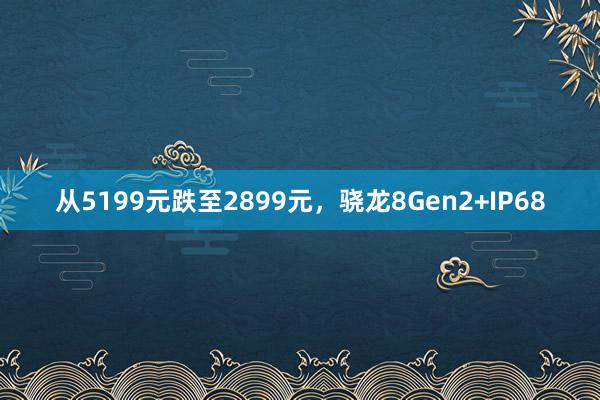 从5199元跌至2899元，骁龙8Gen2+IP68