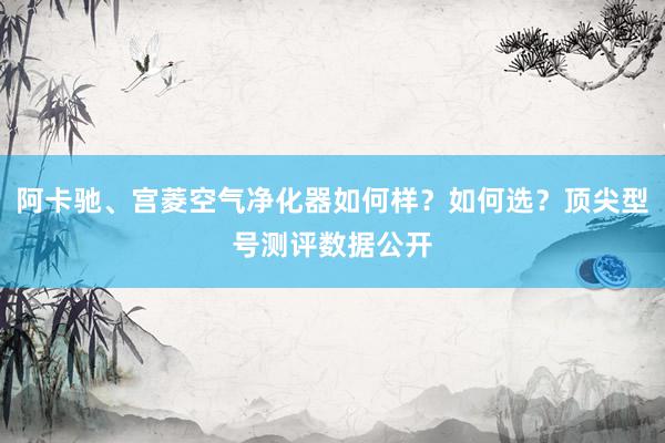 阿卡驰、宫菱空气净化器如何样？如何选？顶尖型号测评数据公开