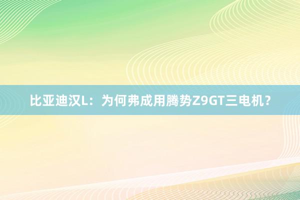 比亚迪汉L：为何弗成用腾势Z9GT三电机？