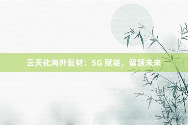 云天化海外复材：5G 赋能，智领未来