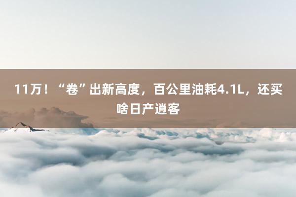 11万！“卷”出新高度，百公里油耗4.1L，还买啥日产逍客