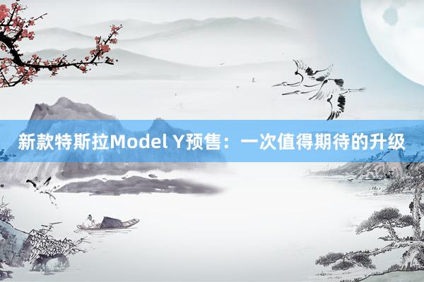 新款特斯拉Model Y预售：一次值得期待的升级