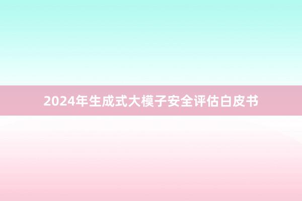 2024年生成式大模子安全评估白皮书