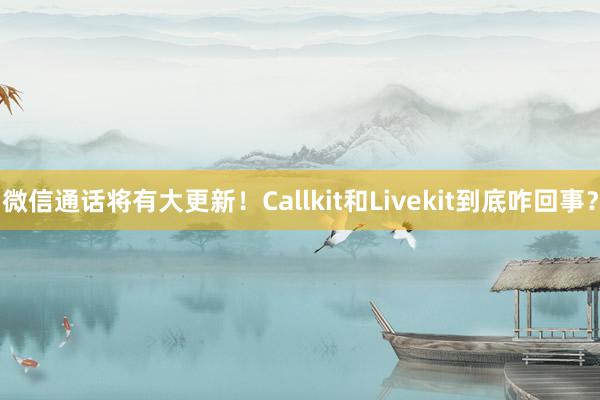 微信通话将有大更新！Callkit和Livekit到底咋回事？