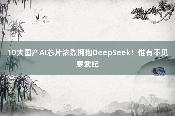 10大国产AI芯片浓烈拥抱DeepSeek！惟有不见寒武纪